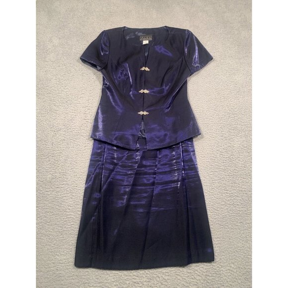 Alex Evenings Dresses & Skirts - VTG Alex Evenings 2 Piece Formal Top Skirt Midnight Blue Shimmer‎ Size 10 Dress